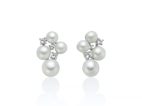 Earrings Miluna Woman in Silver Perla PER2893 - PER2893
